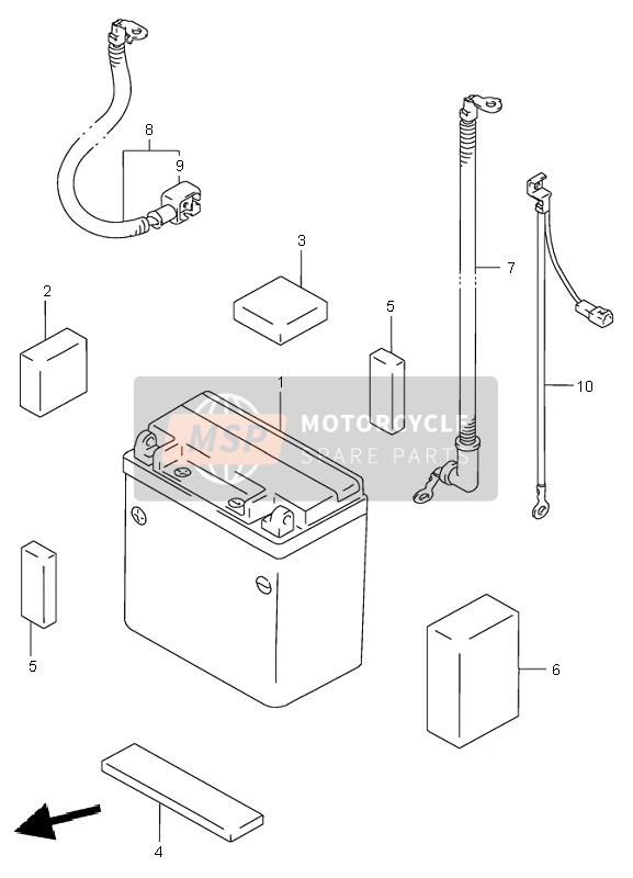 Suzuki LT-A500F QUADMASTER 2000 Batterie pour un 2000 Suzuki LT-A500F QUADMASTER