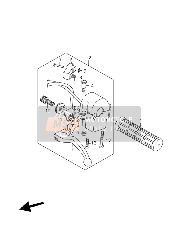 Suzuki LT-Z50 4T QUADSPORT 2006 LH Handle Lever for a 2006 Suzuki LT-Z50 4T QUADSPORT