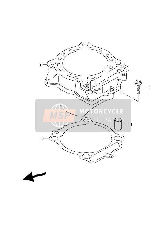 Suzuki LT-R450 QUADRACER 2006 Cilindro per un 2006 Suzuki LT-R450 QUADRACER
