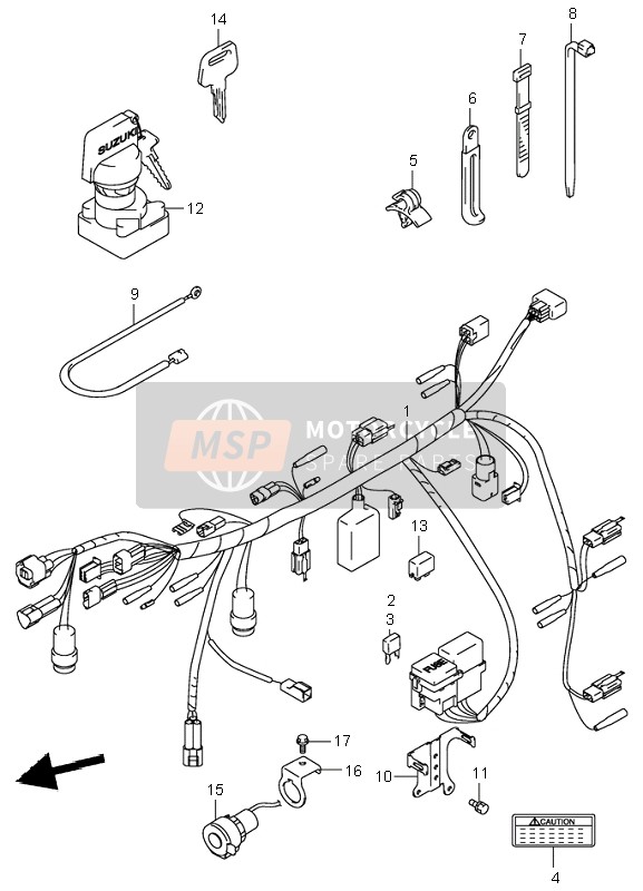 3885009F01, Terminal, Power Source, Suzuki, 1