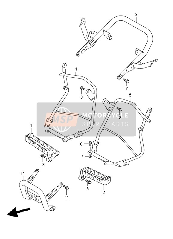 Suzuki LT-R450 QUADRACER 2006 Reposapiés para un 2006 Suzuki LT-R450 QUADRACER