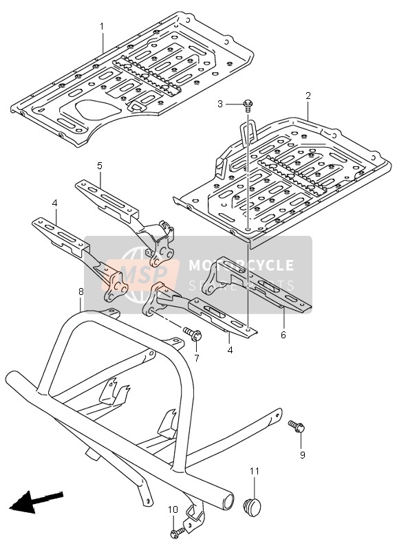 Suzuki LT-A500F QUADMASTER 2000 Repose Pieds pour un 2000 Suzuki LT-A500F QUADMASTER