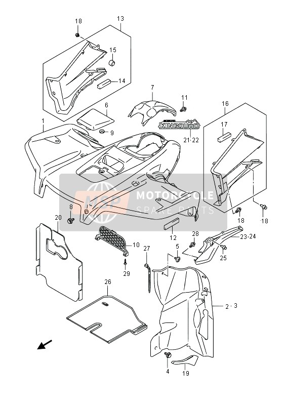 Suzuki LT-A750X(Z) KINGQUAD AXi 4X4 2013 Front Fender (LT-A750X P24) for a 2013 Suzuki LT-A750X(Z) KINGQUAD AXi 4X4