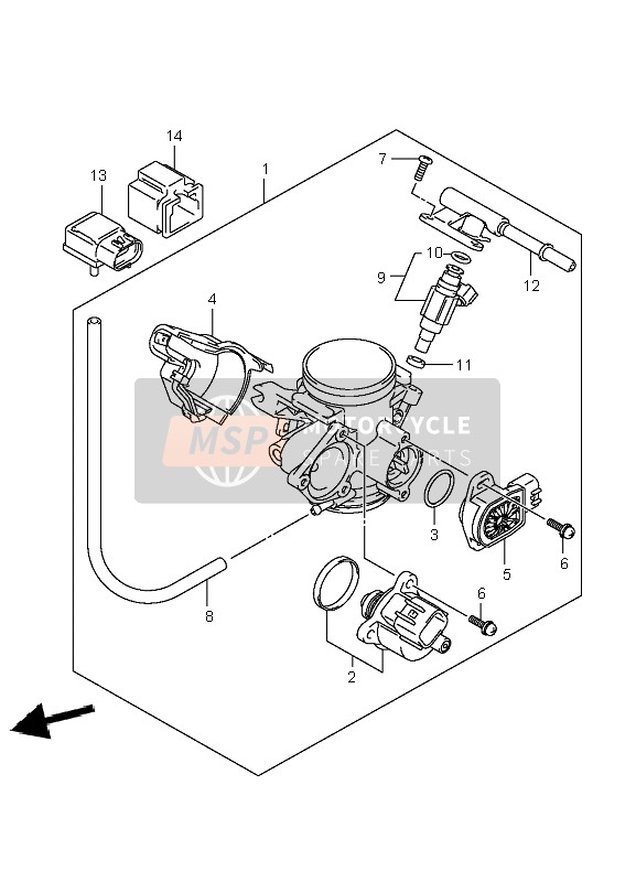 Suzuki LT-A700X KINGQUAD 4X4 2006 Corps de papillon pour un 2006 Suzuki LT-A700X KINGQUAD 4X4