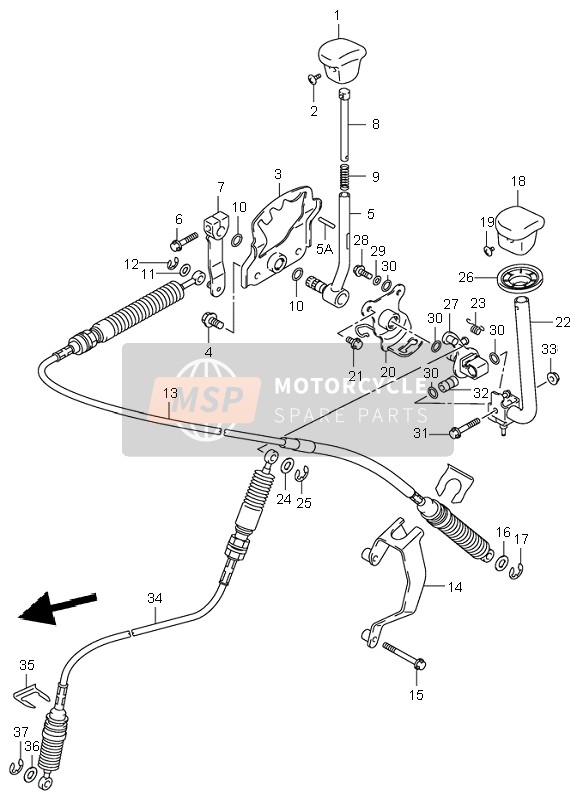 Suzuki LT-A500F QUADMASTER 2000 Shift Lever for a 2000 Suzuki LT-A500F QUADMASTER