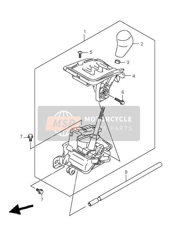 Suzuki LT-A700X KINGQUAD 4X4 2006 Shift Lever for a 2006 Suzuki LT-A700X KINGQUAD 4X4