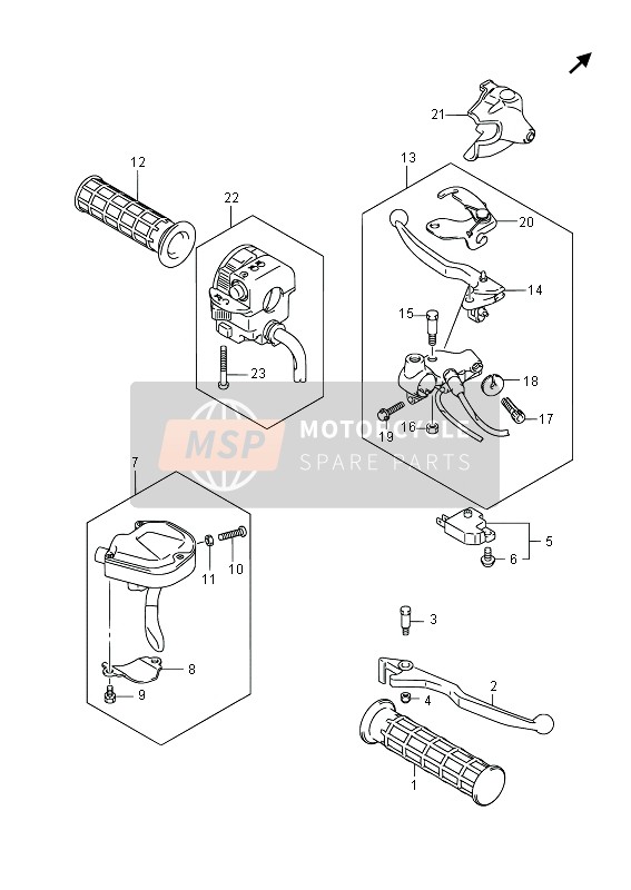 Suzuki LT-A750X(Z) KINGQUAD AXi 4X4 2013 Handle Lever for a 2013 Suzuki LT-A750X(Z) KINGQUAD AXi 4X4