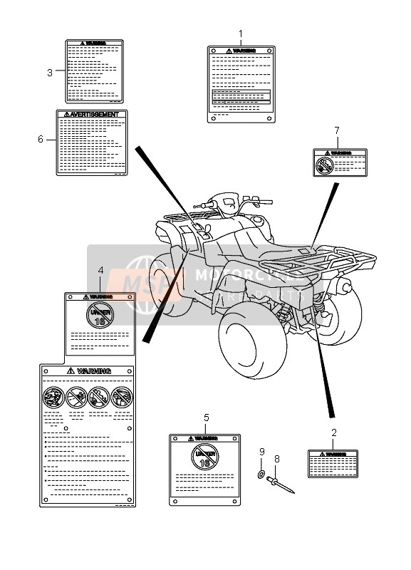 Suzuki LT-A700X KINGQUAD 4X4 2006 Label for a 2006 Suzuki LT-A700X KINGQUAD 4X4