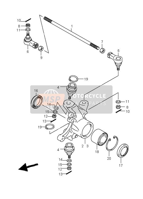 Suzuki LT-A700X KINGQUAD 4X4 2006 Steering Knuckle for a 2006 Suzuki LT-A700X KINGQUAD 4X4