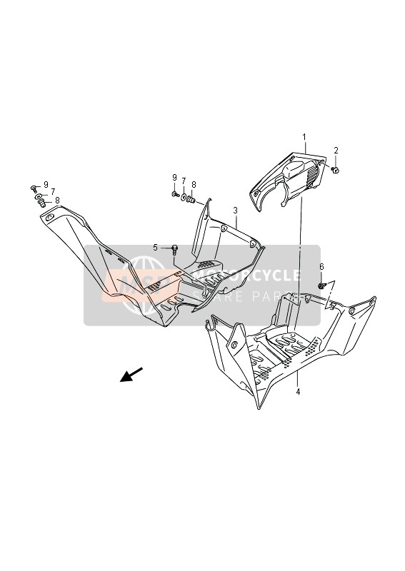 Suzuki LT-A750X(Z) KINGQUAD AXi 4X4 2013 Mudguard for a 2013 Suzuki LT-A750X(Z) KINGQUAD AXi 4X4