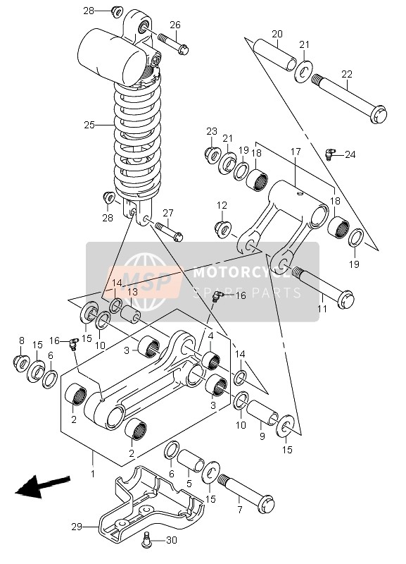 6210007G30YKS, Ammortizzatore Posteriore, Suzuki, 0