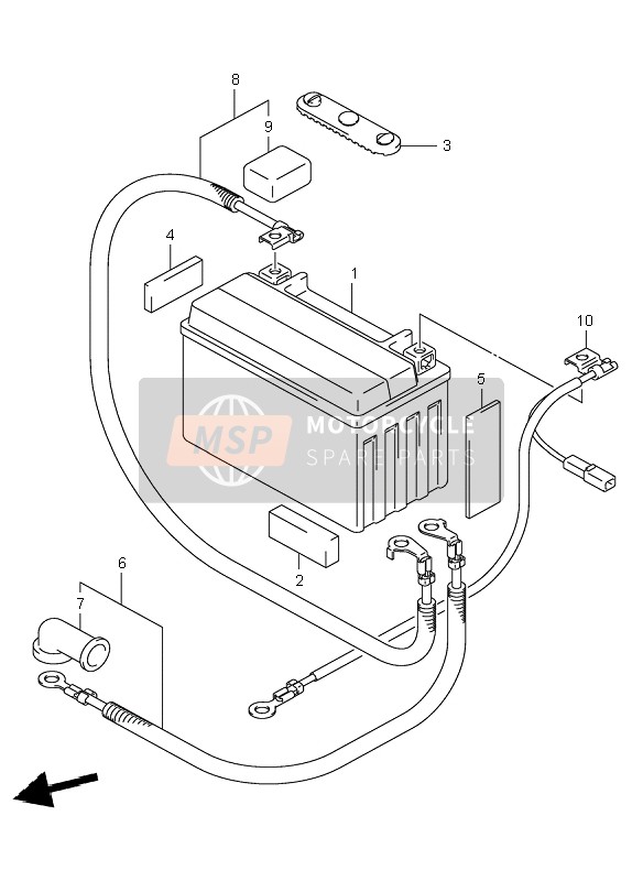 Suzuki LT-Z250 QUADSPORT 2006 Battery for a 2006 Suzuki LT-Z250 QUADSPORT