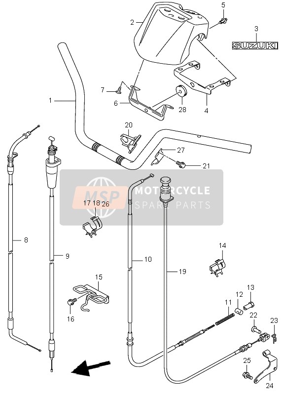 Suzuki LT-F250 OZARK 2006 Guidon pour un 2006 Suzuki LT-F250 OZARK