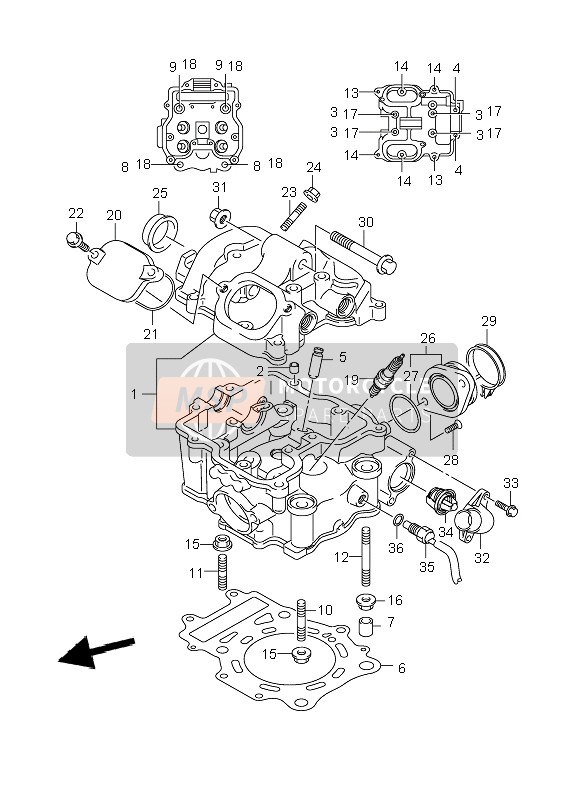 Suzuki LT-A500F VINSON 4X4 2006 Cylinder Head for a 2006 Suzuki LT-A500F VINSON 4X4