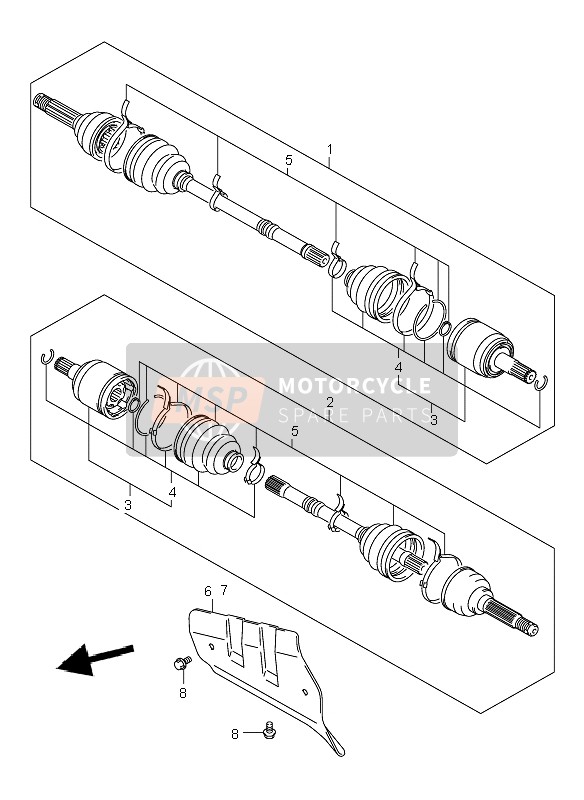 Suzuki LT-A500F VINSON 4X4 2006 Front Drive Shaft for a 2006 Suzuki LT-A500F VINSON 4X4