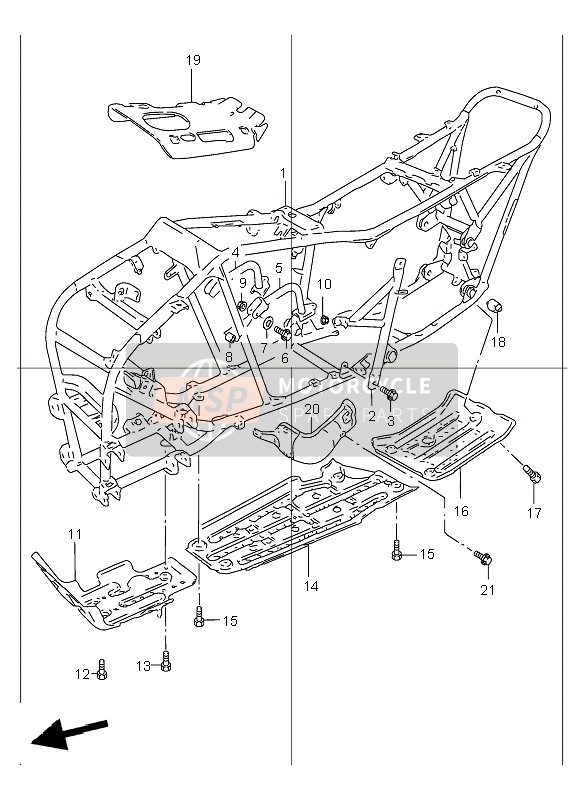 Suzuki LT-F250 QUADRUNNER 2000 Frame for a 2000 Suzuki LT-F250 QUADRUNNER