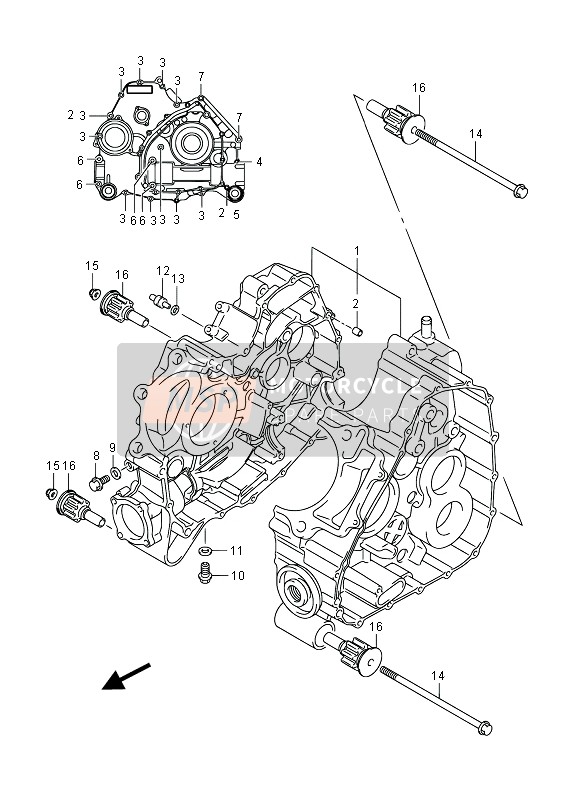 Suzuki LT-A750XP(Z) KINGQUAD AXi 4x4 2013 Crankcase for a 2013 Suzuki LT-A750XP(Z) KINGQUAD AXi 4x4