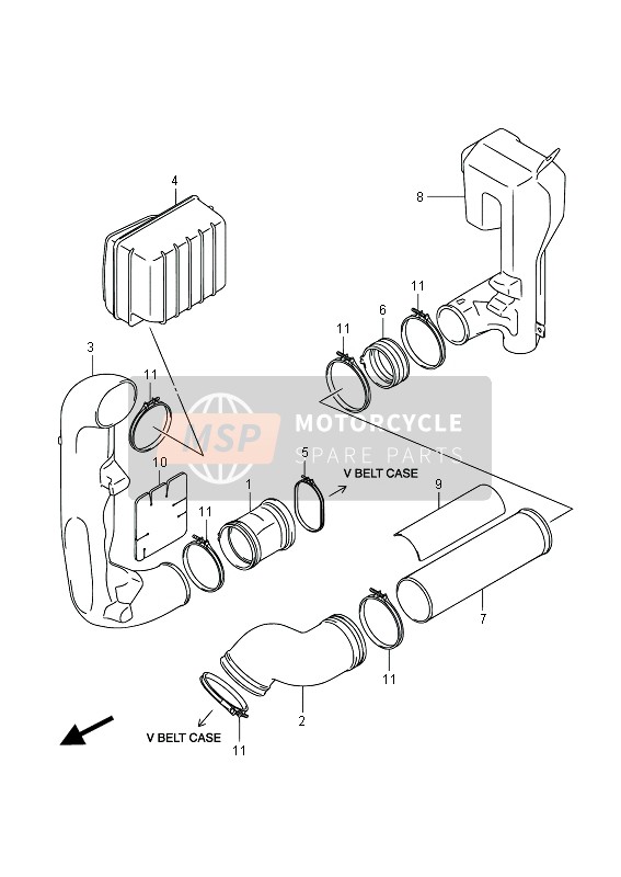 Suzuki LT-A750XP(Z) KINGQUAD AXi 4x4 2013 Cooling Duct for a 2013 Suzuki LT-A750XP(Z) KINGQUAD AXi 4x4