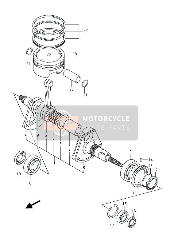 Suzuki LT-A750XP(Z) KINGQUAD AXi 4x4 2013 Crankshaft for a 2013 Suzuki LT-A750XP(Z) KINGQUAD AXi 4x4