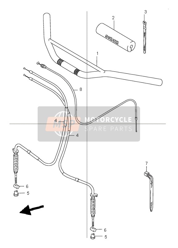 Suzuki LT80 QUADSPORT 2001 Handlebar for a 2001 Suzuki LT80 QUADSPORT