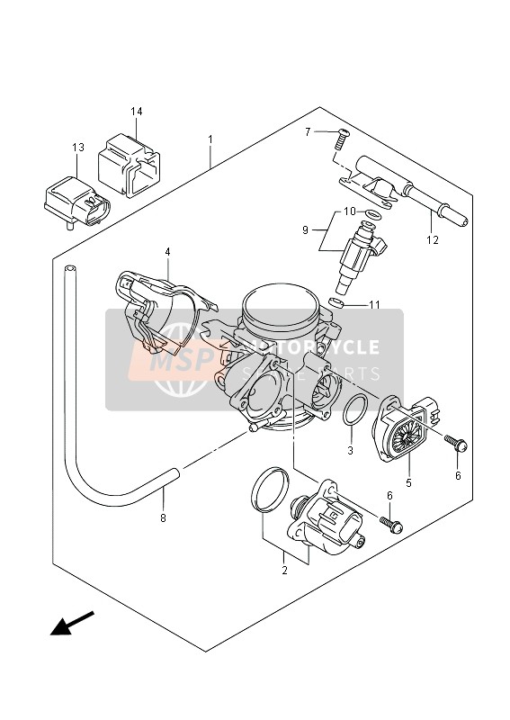 Suzuki LT-A750XP(Z) KINGQUAD AXi 4x4 2013 Throttle Body for a 2013 Suzuki LT-A750XP(Z) KINGQUAD AXi 4x4