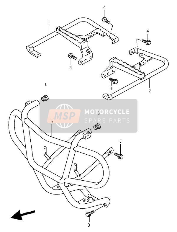 Suzuki LT-A400 EIGER 4X2 2006 Footrest for a 2006 Suzuki LT-A400 EIGER 4X2