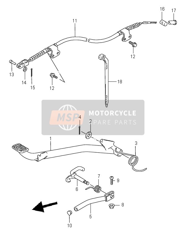 Suzuki LT80 QUADSPORT 2006 Brake Pedal for a 2006 Suzuki LT80 QUADSPORT