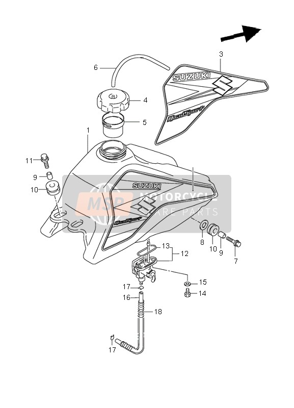 6811040B80CEU, Tape Set, Fuel Tank, Suzuki, 0