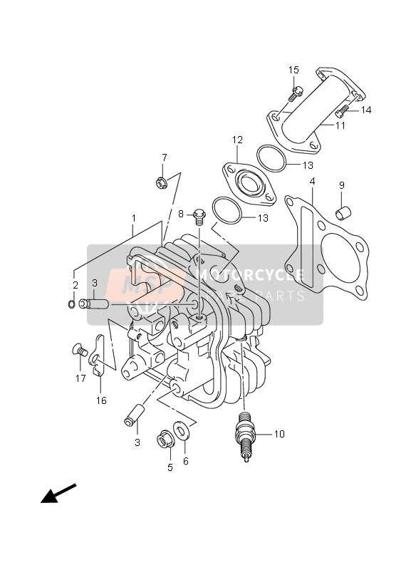 Suzuki LT-Z90 4T QUADSPORT 2007 Cabeza de cilindro para un 2007 Suzuki LT-Z90 4T QUADSPORT