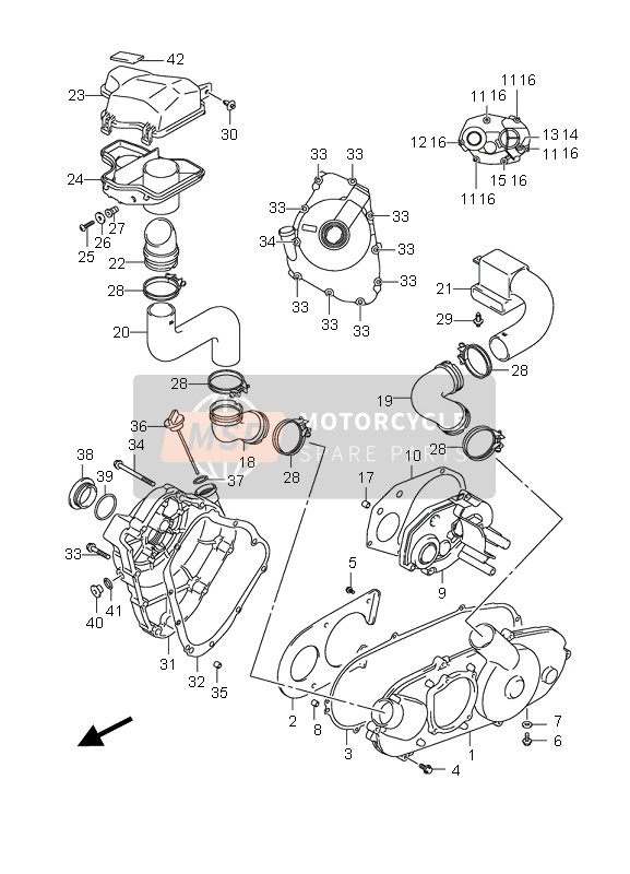 Suzuki LT-Z90 4T QUADSPORT 2007 Crankcase Cover for a 2007 Suzuki LT-Z90 4T QUADSPORT