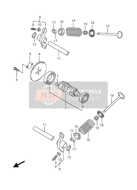 Suzuki LT-Z90 4T QUADSPORT 2007 Camshaft & Valve for a 2007 Suzuki LT-Z90 4T QUADSPORT