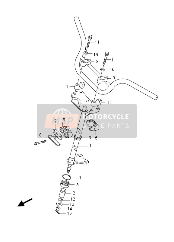 Suzuki LT-Z90 4T QUADSPORT 2007 Steering Shaft for a 2007 Suzuki LT-Z90 4T QUADSPORT