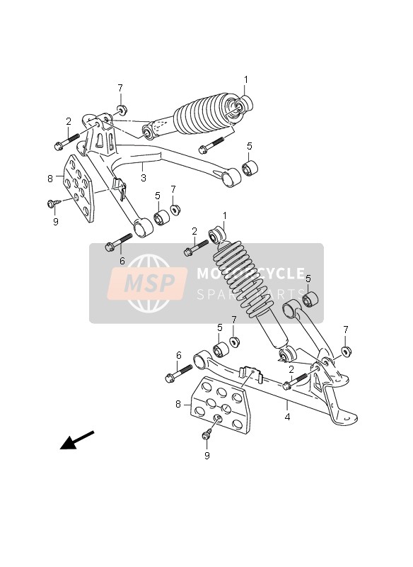 Suzuki LT-Z90 4T QUADSPORT 2007 Suspension Arm for a 2007 Suzuki LT-Z90 4T QUADSPORT