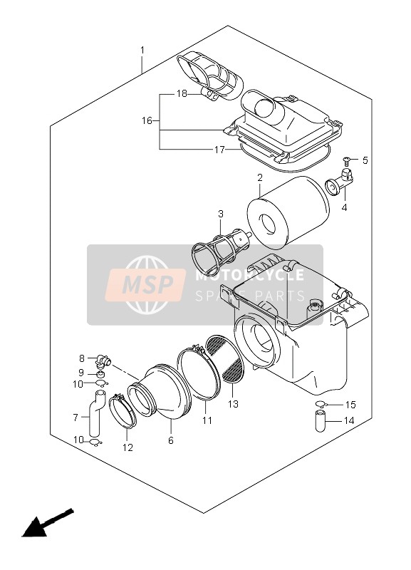 Suzuki LT-F250 OZARK 2007 Air Cleaner for a 2007 Suzuki LT-F250 OZARK