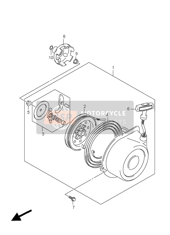 Suzuki LT-A450X KINGQUAD 4x4 2007 Recoil Starter for a 2007 Suzuki LT-A450X KINGQUAD 4x4