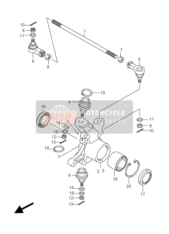 Suzuki LT-A450X KINGQUAD 4x4 2007 Steering Knuckle for a 2007 Suzuki LT-A450X KINGQUAD 4x4