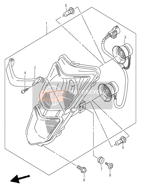 Suzuki LT-Z400 QUADSPORT 2007 Lámpara de cabeza para un 2007 Suzuki LT-Z400 QUADSPORT