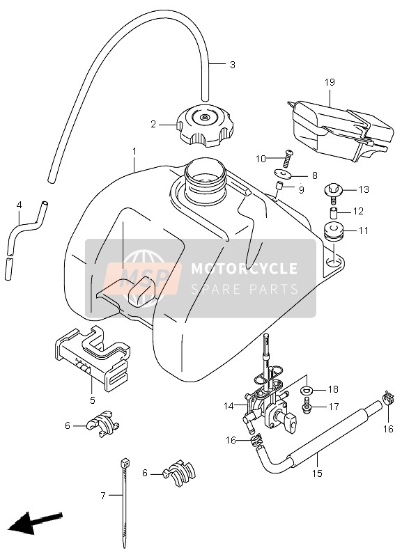 Suzuki LT-Z400 QUADSPORT 2007 Fuel Tank for a 2007 Suzuki LT-Z400 QUADSPORT