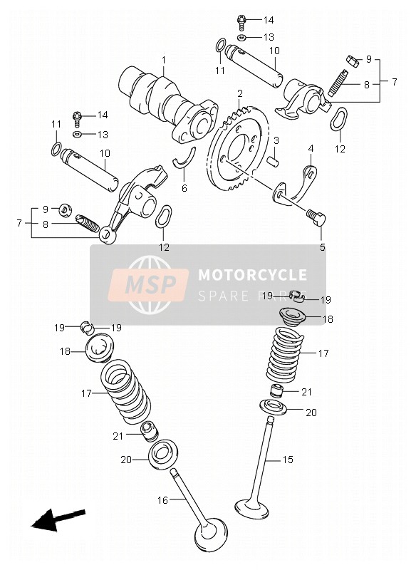 Suzuki LT-Z250 QUADSPORT 2007 Arbre À Cames & Soupape pour un 2007 Suzuki LT-Z250 QUADSPORT