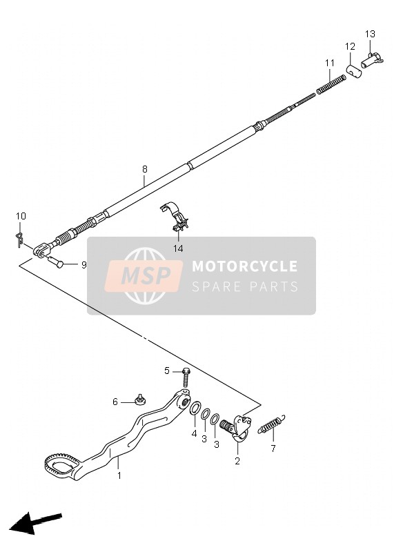 Suzuki LT-Z250 QUADSPORT 2007 Freno posteriore per un 2007 Suzuki LT-Z250 QUADSPORT