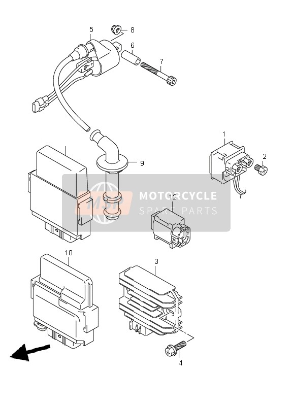 Suzuki LT-R450 QUADRACER 2007 Elektrisch voor een 2007 Suzuki LT-R450 QUADRACER