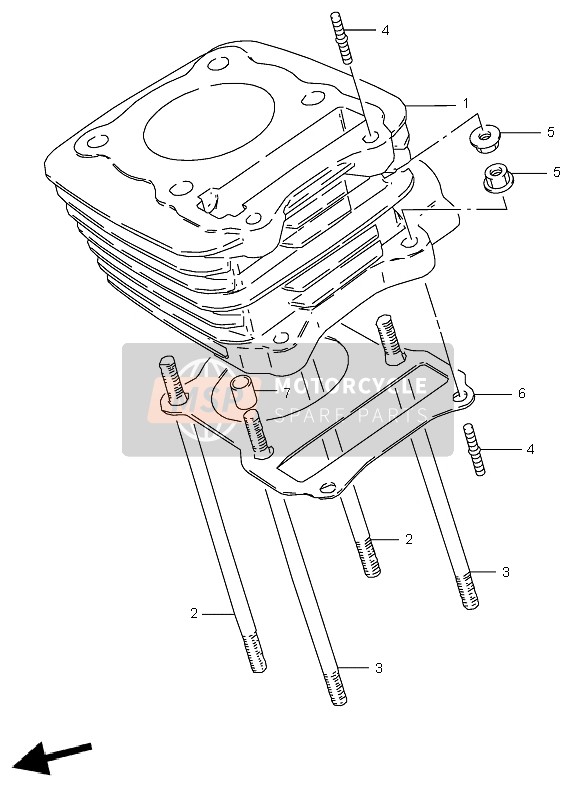 Suzuki LT-F160 QUADSPORT 2007 Cilindro per un 2007 Suzuki LT-F160 QUADSPORT