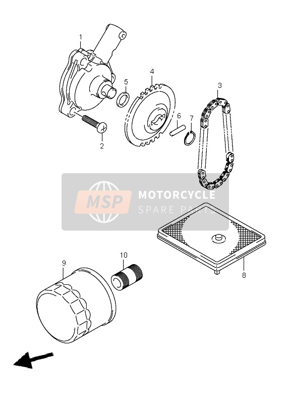 Suzuki LT-A700X KINGQUAD 4X4 2007 Pompa dell'olio per un 2007 Suzuki LT-A700X KINGQUAD 4X4