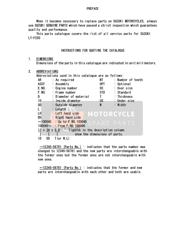 Suzuki LT-F250 OZARK 2013 Preface 1 for a 2013 Suzuki LT-F250 OZARK