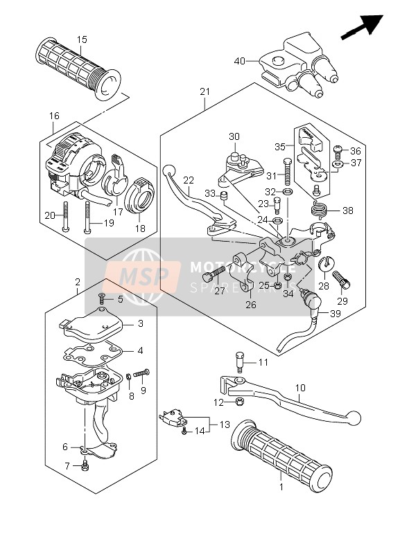 Suzuki LT-Z400 QUADSPORT LIMITED 2008 Handle Lever for a 2008 Suzuki LT-Z400 QUADSPORT LIMITED