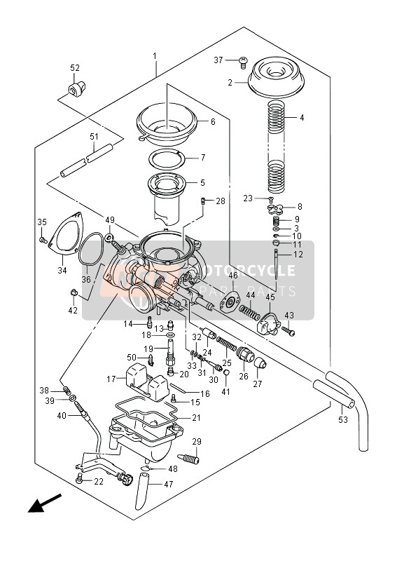 Suzuki LT-F250 OZARK 2013 Carburettor (E24) for a 2013 Suzuki LT-F250 OZARK