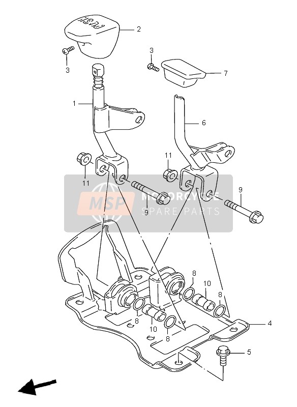 Suzuki LT-F250 QUADRUNNER 2000 Transmission Lever for a 2000 Suzuki LT-F250 QUADRUNNER