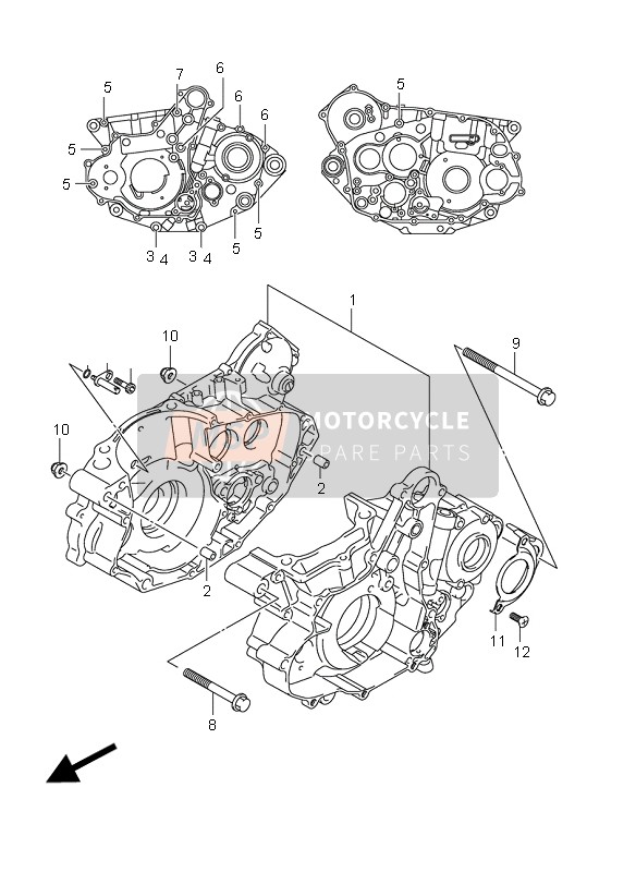 Suzuki LT-R450 QUADRACER LIMITED 2008 Crankcase for a 2008 Suzuki LT-R450 QUADRACER LIMITED