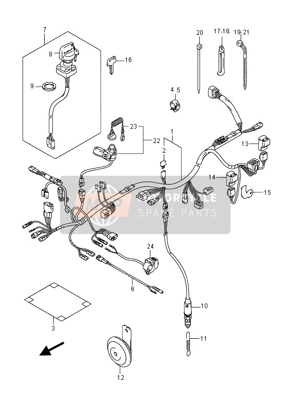 Suzuki LT-F250 OZARK 2013 KABELBAUM (E17) für ein 2013 Suzuki LT-F250 OZARK