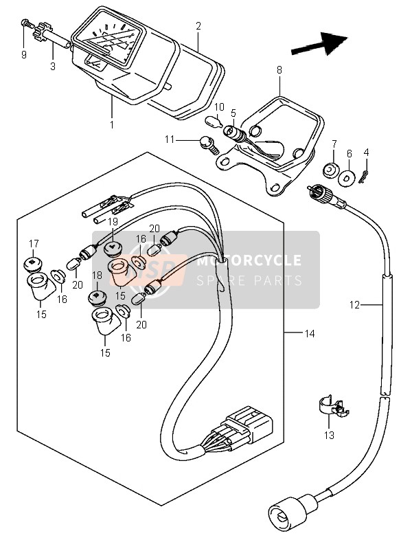 Suzuki LT-A400 EIGER 4X2 2007 Speedometer for a 2007 Suzuki LT-A400 EIGER 4X2